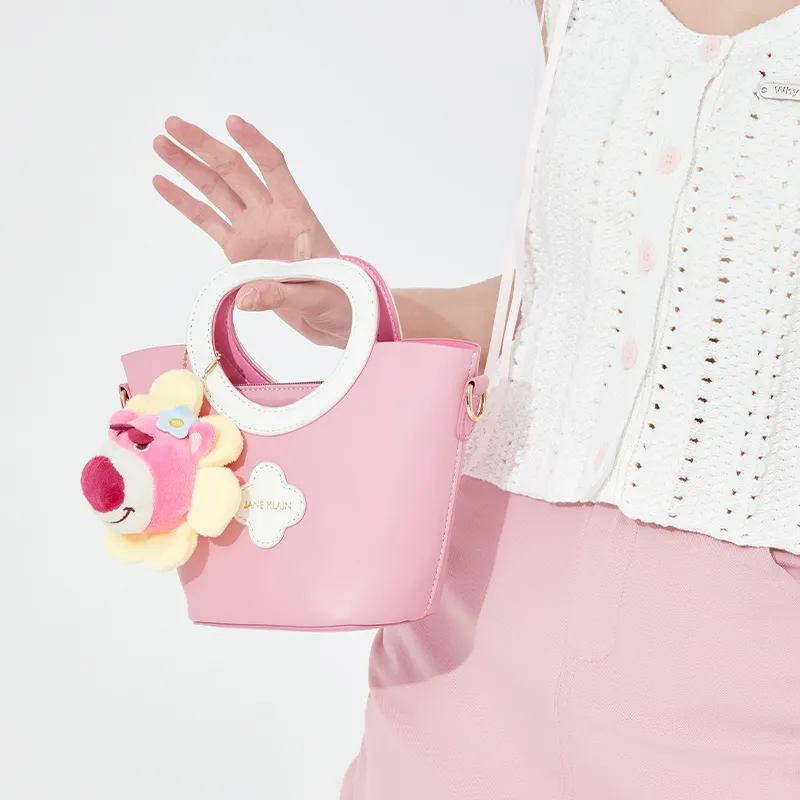 JANE KLAIN Synthetic Leather Handbag, Shoulder Bag, Crossbody Bag Women's Cream Sweet White/Pink Sweetheart-3