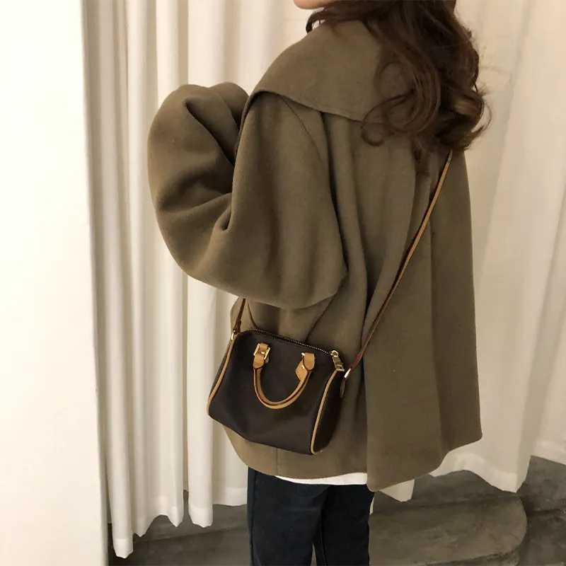 JANE KLAIN Synthetic Leather Shoulder Bag, Crossbody Bag, Boston Pillow, Handbag Regular Women's Coffee-5