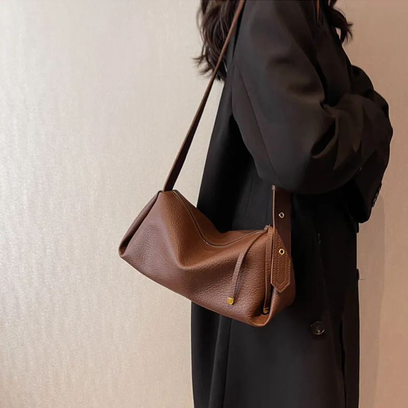 JANE KLAIN Synthetic Leather Shoulder Bag Women's White/Coffee/Black-4