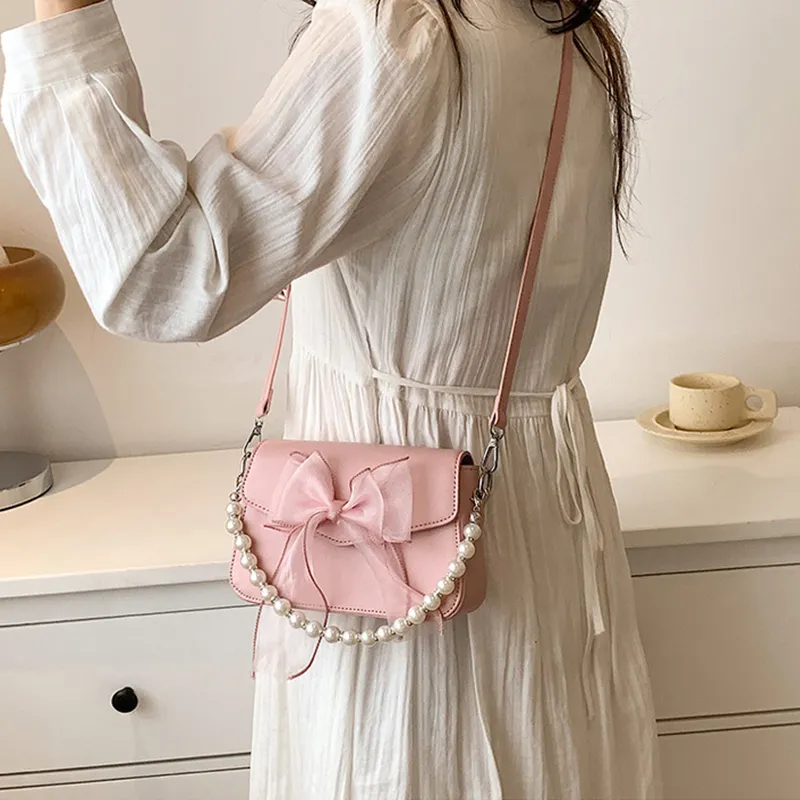 JANE KLAIN Synthetic Leather Handbag Shoulder Bag Crossbody Bag Regular Women's Pink/Black/White-6