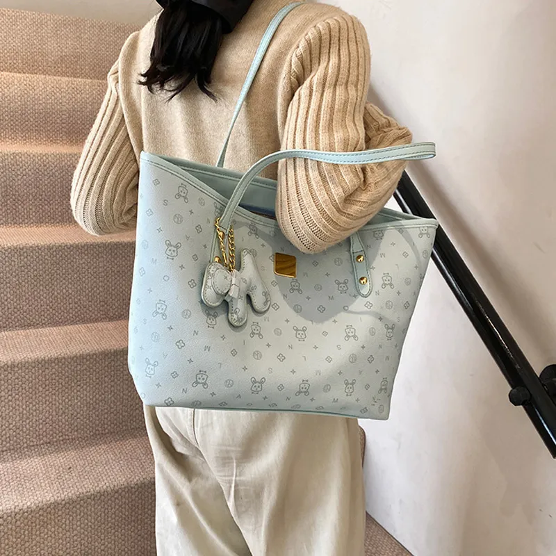 JANE KLAIN Synthetic Leather, Textile Mosaic Tote Bag, Shopping Bag, Shoulder Bag Regular Women's Ecru/Pink/Blue-19