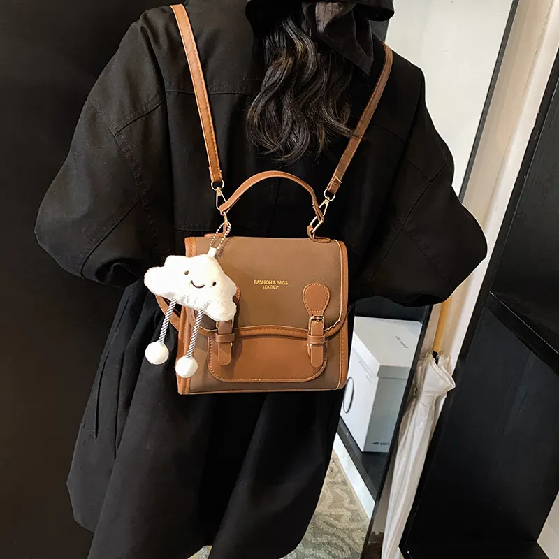 JANE KLAIN Synthetic Leather Backpack Regular Women's Brown/Khaki/Coffee-10
