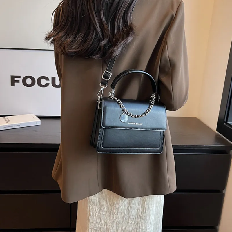 JANE KLAIN PU Small Square Bag Crossbody Handbag Regular Women's White/Black-10