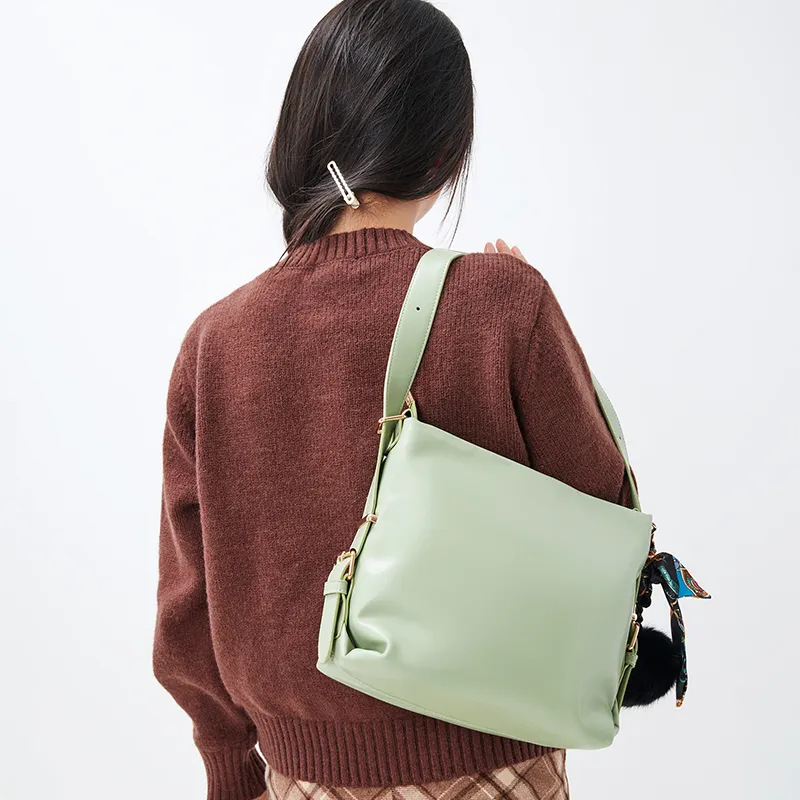 JANE KLAIN Synthetic Leather Portable One Shoulder Crossbody Women's Bag Women's Black/Green/Brown-5