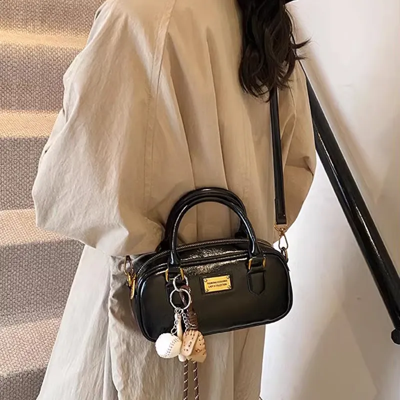 JANE KLAIN Synthetic Leather Crossbody Handbags Regular Women's Black/Coffee-2