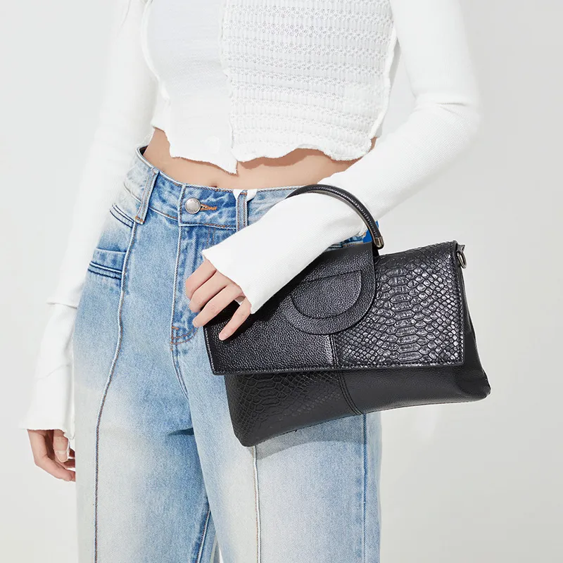 JANE KLAIN Synthetic Leather Handbag, Shoulder Bag Regular Women's Black/White-5