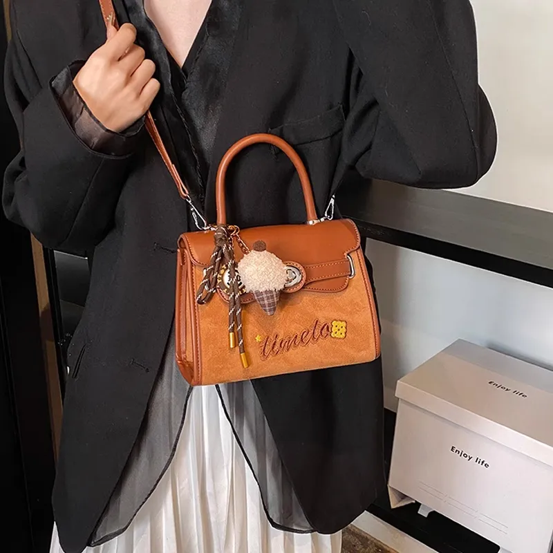 JANE KLAIN Synthetic Leather Handbag Regular Women's Brown/Coffee-2