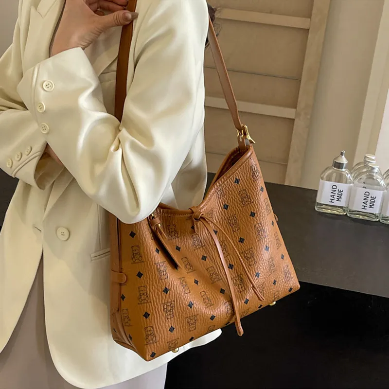 JANE KLAIN Synthetic Leather Shoulder Bag Regular Women's Light Brown/Pink/Black/Ecru-5