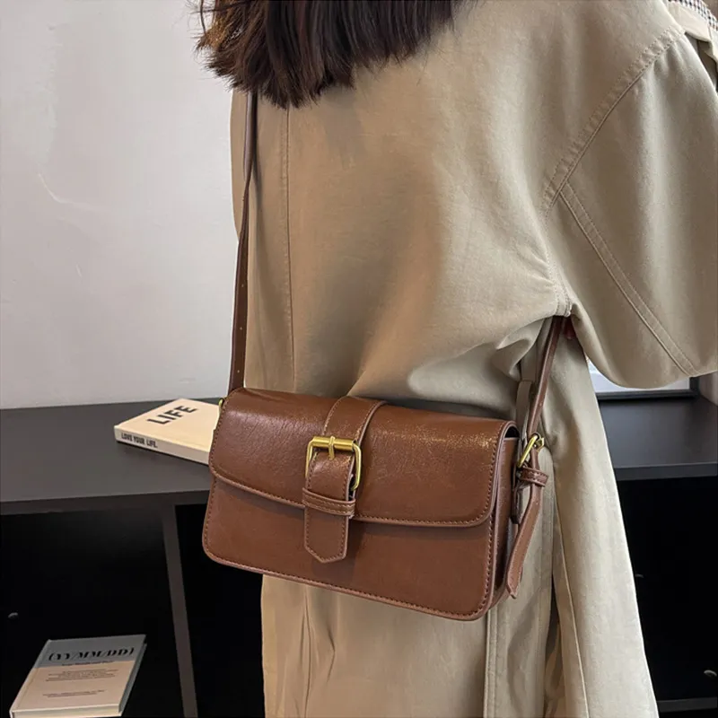 JANE KLAIN PU Small Square Bag Shoulder Bag Women's Black/Coffee/White-11