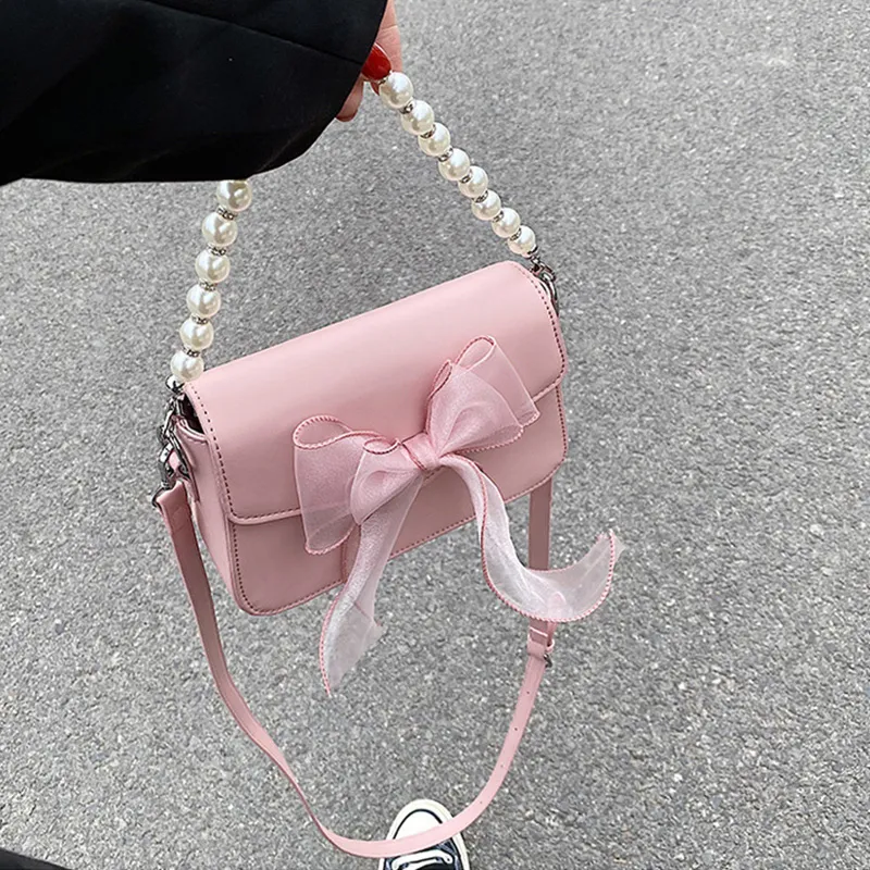 JANE KLAIN Synthetic Leather Handbag Shoulder Bag Crossbody Bag Regular Women's Pink/Black/White-3