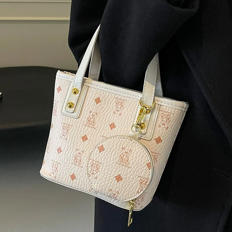 JANE KLAIN Synthetic Leather Handbags Crossbody Bags Regular Women's Brown/Pink/Ecru/White & Black-23
