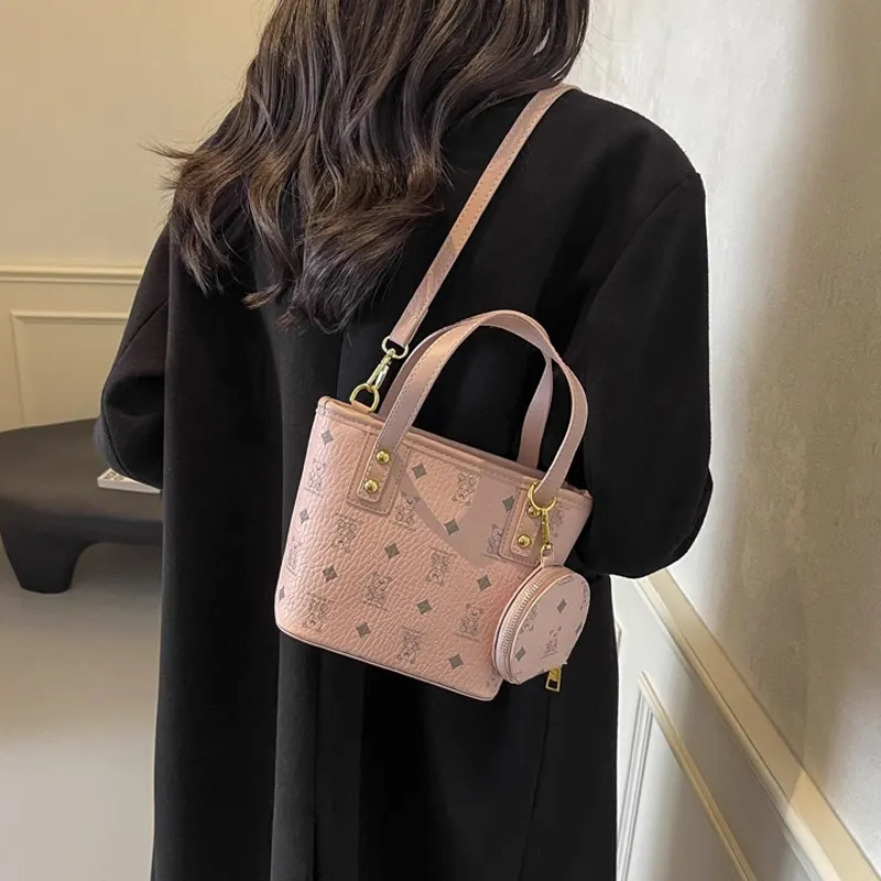 JANE KLAIN Synthetic Leather Handbags Crossbody Bags Regular Women's Brown/Pink/Ecru/White & Black-14