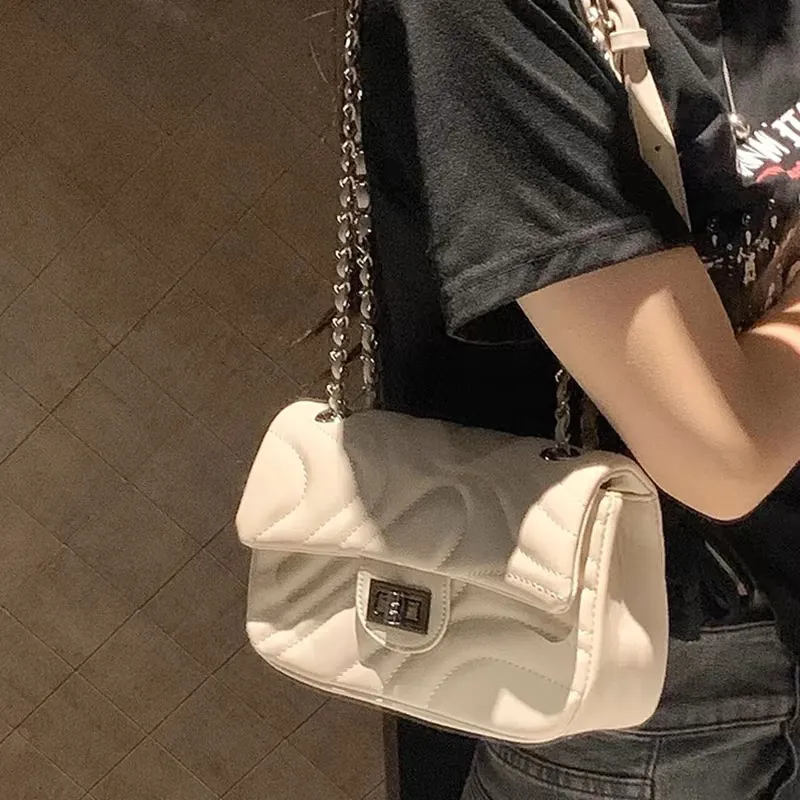 JANE KLAIN PU Crossbody Small Square Bag Regular Women's White/Black/Blue-12