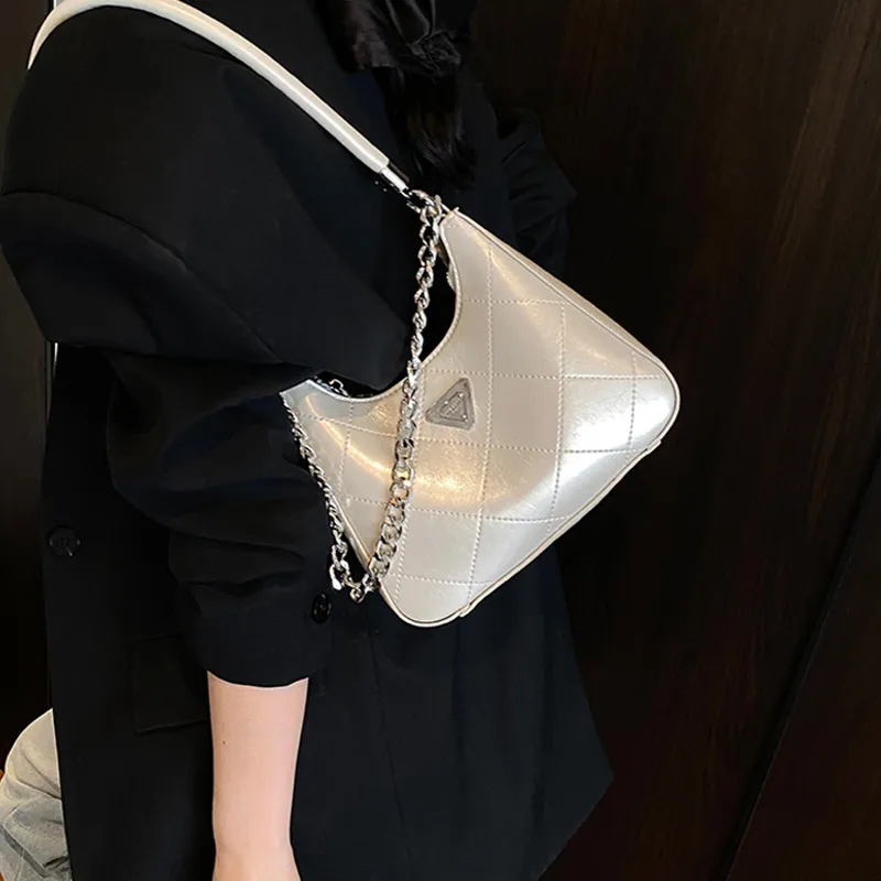 JANE KLAIN Synthetic Leather Underarm Shoulder Bag Women's Black/White/Silver/Pink-9