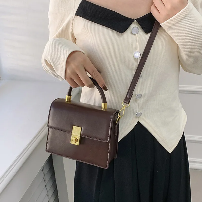 JANE KLAIN PU Small Square Bag One Shoulder Handbag Regular Women's White/Black/Coffee-15