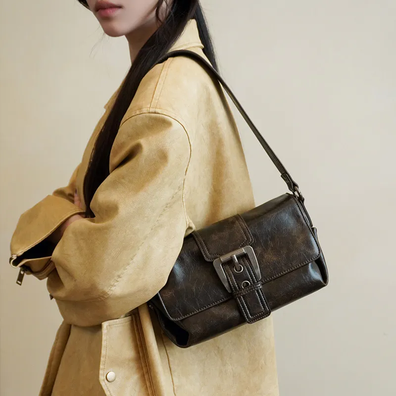 JANE KLAIN Synthetic Leather Shoulder Bag Women's Coffee-7