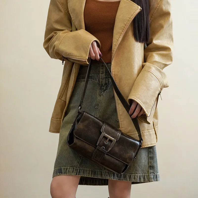 JANE KLAIN Synthetic Leather Shoulder Bag Women's Coffee-6