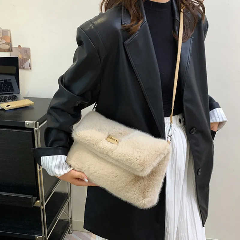JANE KLAIN Fabric With Synthetic Leather Shoulder Bag Crossbody Bag Women's White/Black/Khaki/Coffee-10