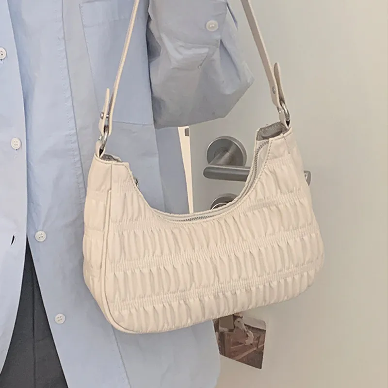 JANE KLAIN Synthetic Leather, Textile Mosaic Shoulder Bag Regular Women's White/Pink-1