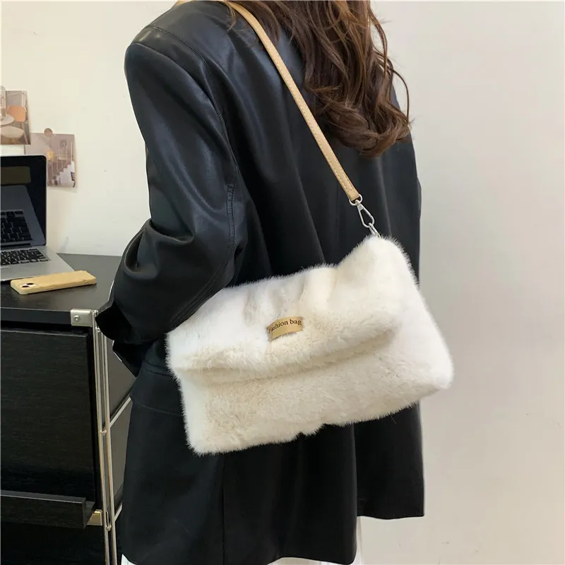 JANE KLAIN Fabric With Synthetic Leather Shoulder Bag Crossbody Bag Women's White/Black/Khaki/Coffee-2