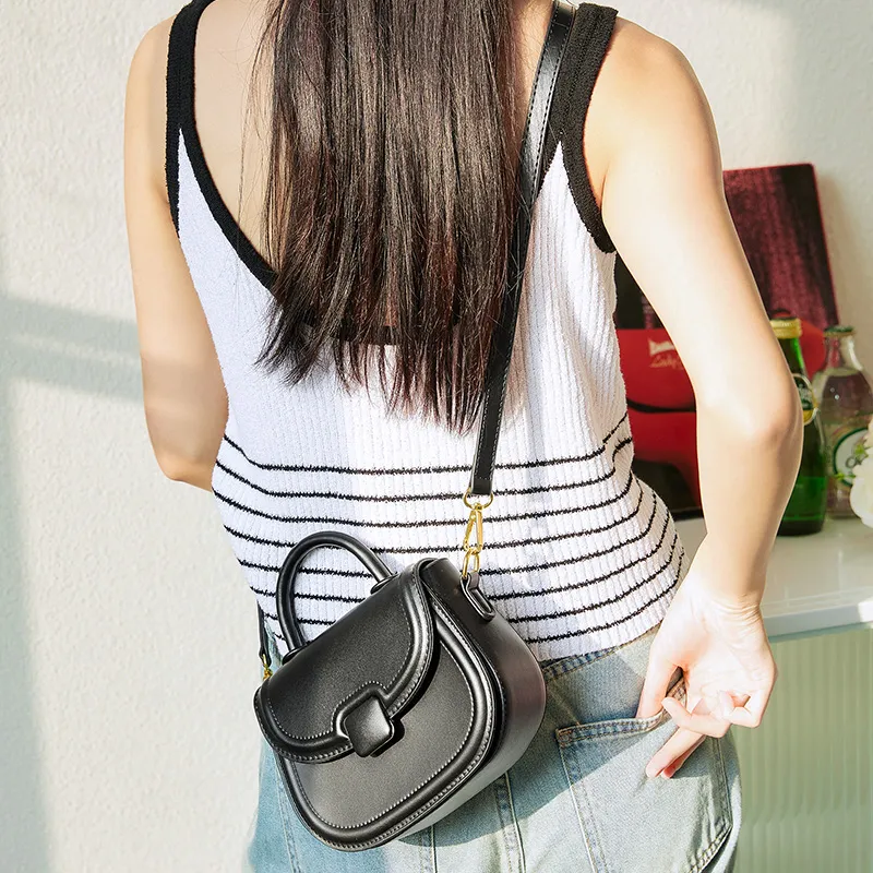 JANE KLAIN PU Saddle Bag Crossbody Handbag Small Size Women's Red/Black/Ecru-17