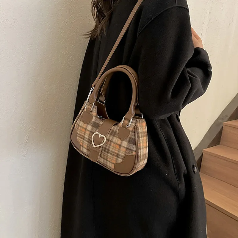 JANE KLAIN Fabric With PU Shoulder Bag Crossbody Bag Handbag Regular Women's Brown/Black-2