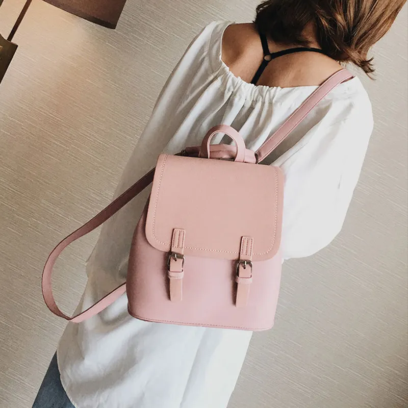 JANE KLAIN Synthetic Leather Backpack Large Size Women's Khaki/Blue/Pink-19