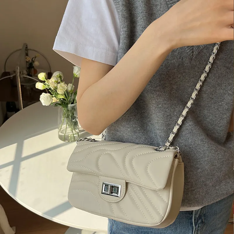 JANE KLAIN PU Crossbody Small Square Bag Regular Women's White/Black/Blue-7