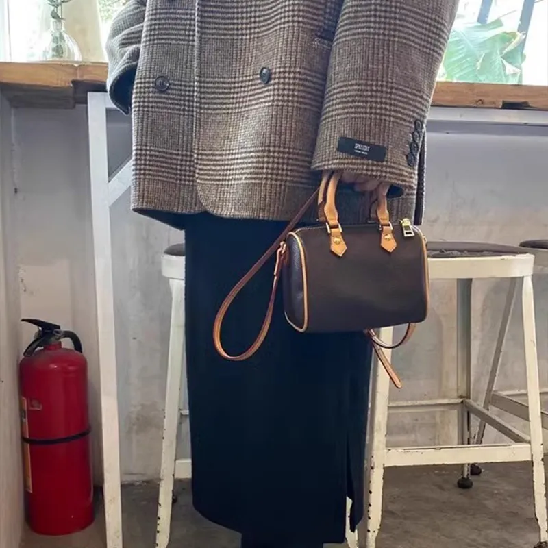 JANE KLAIN Synthetic Leather Shoulder Bag, Crossbody Bag, Boston Pillow, Handbag Regular Women's Coffee-3