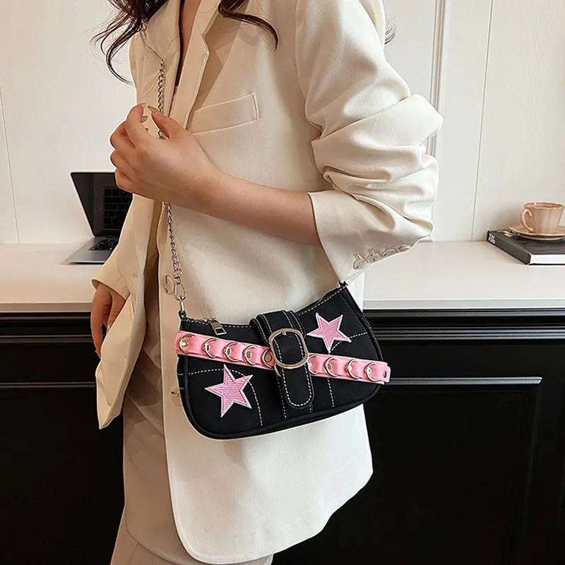 JANE KLAIN Synthetic Leather Shoulder Bag Regular Women's Silver/Pink-10