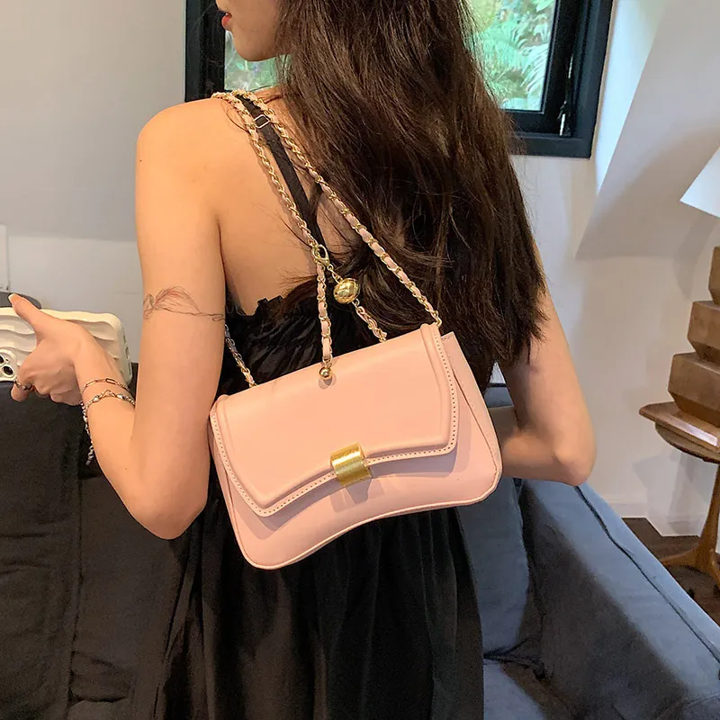 JANE KLAIN PU Shoulder Bag Crossbody Bag Small Size Women's Pink/Black/Ecru-1
