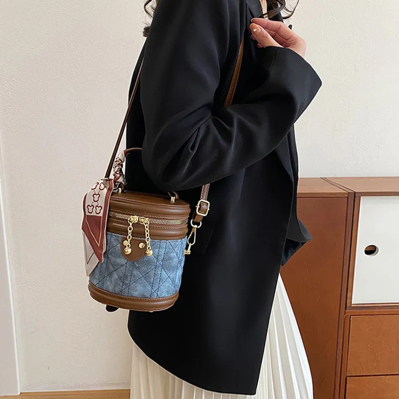 JANE KLAIN PU Bucket Bag, Crossbody Handbag Regular Women's Blue/Black/Brown-16