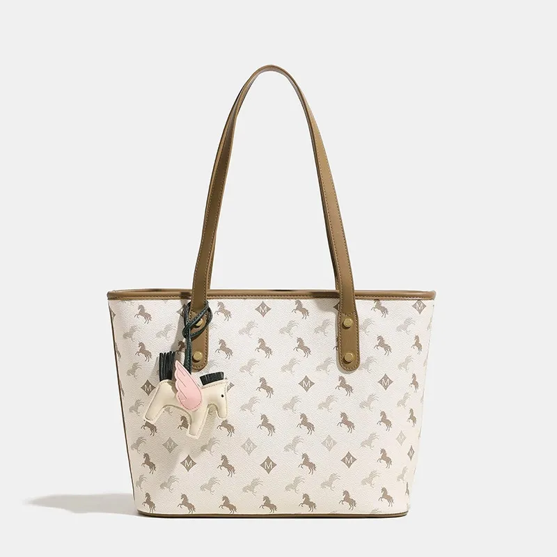 JANE KLAIN Synthetic Leather Shoulder Bag Regular Women's Cream White/Knight Black-2