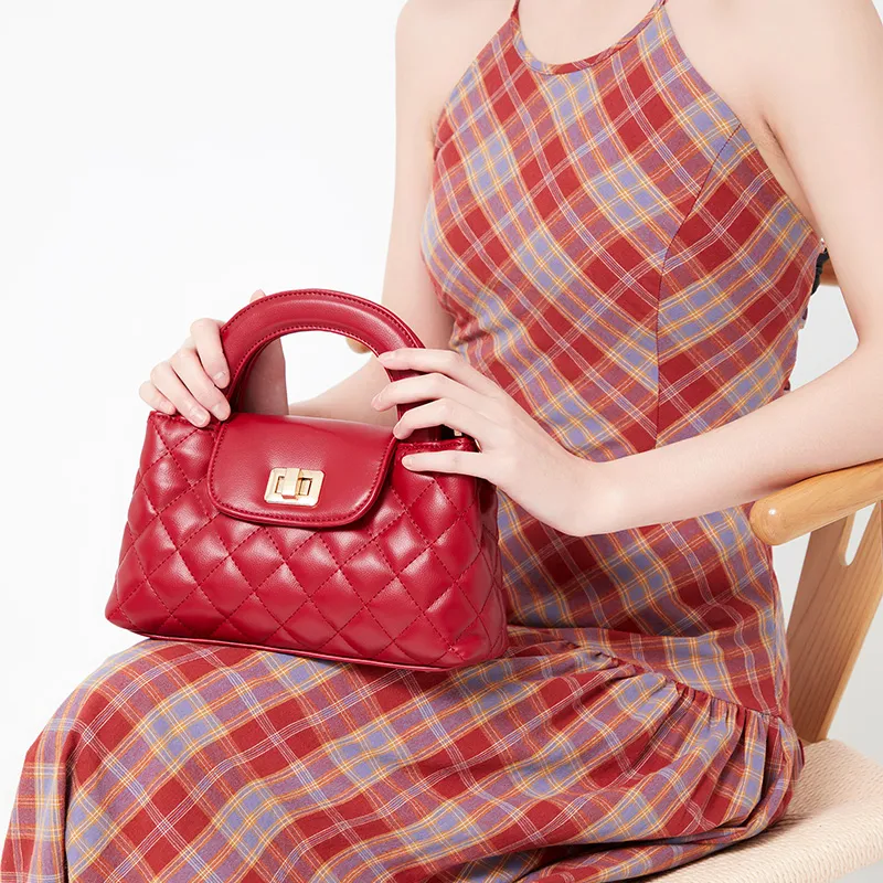JANE KLAIN PU Small Square Bag Handbags Regular Women's Black/Red-3
