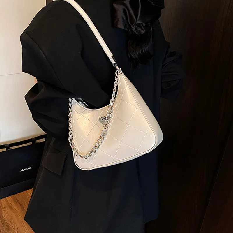 JANE KLAIN Synthetic Leather Underarm Shoulder Bag Women's Black/White/Silver/Pink-10