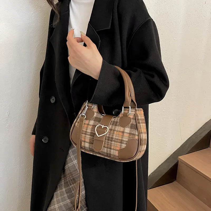 JANE KLAIN Fabric With PU Shoulder Bag Crossbody Bag Handbag Regular Women's Brown/Black-3
