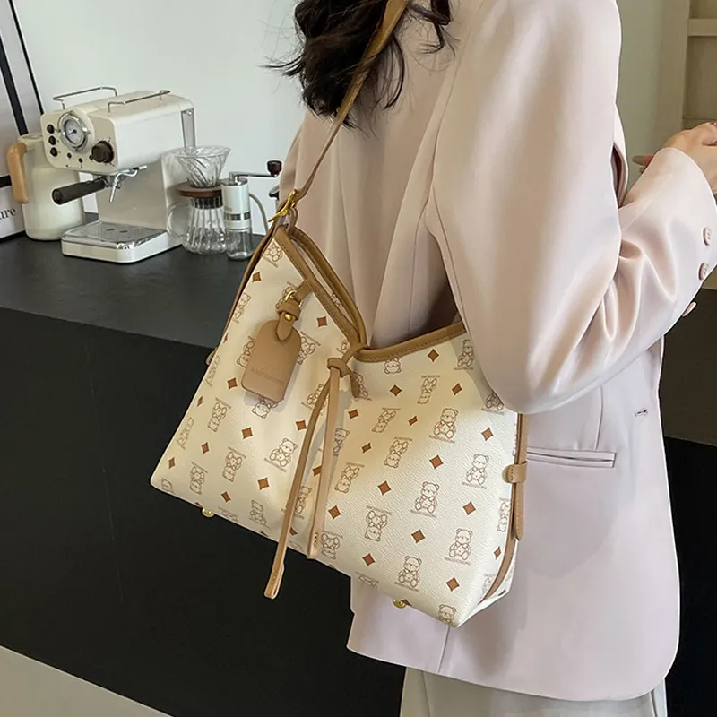 JANE KLAIN Synthetic Leather Shoulder Bag Regular Women's Light Brown/Pink/Black/Ecru-11