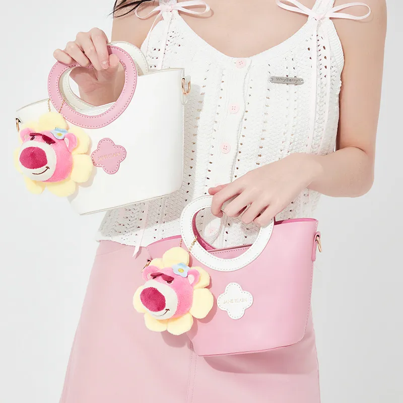 JANE KLAIN Synthetic Leather Handbag, Shoulder Bag, Crossbody Bag Women's Cream Sweet White/Pink Sweetheart-1