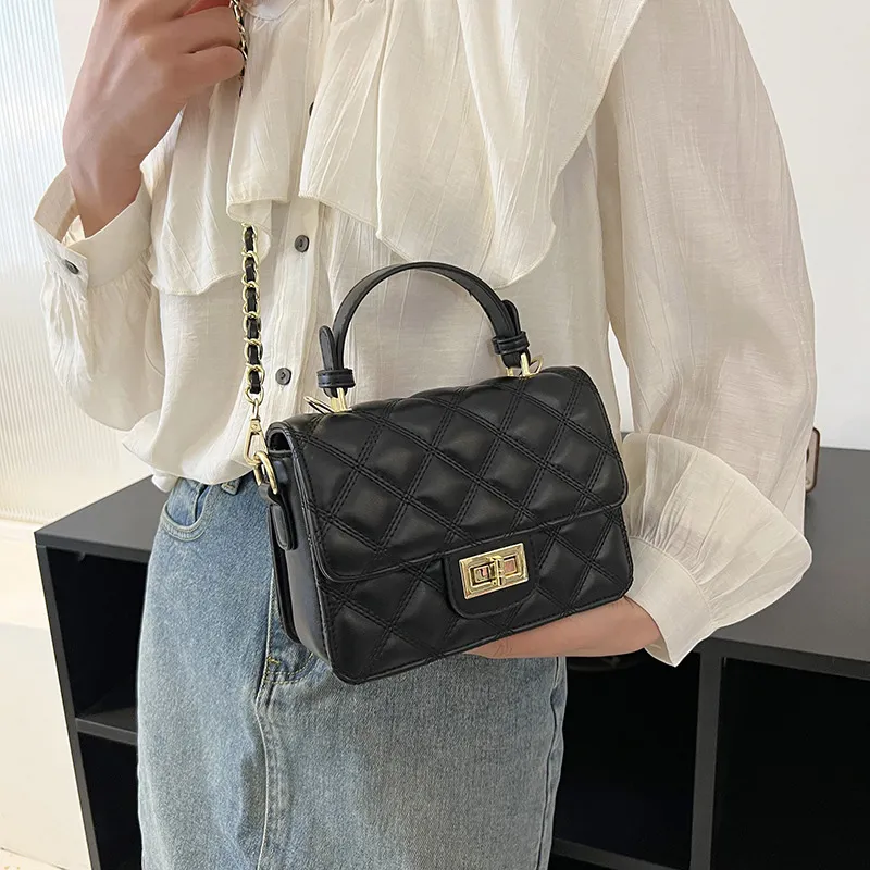 JANE KLAIN Synthetic Leather Small Square Bag, One Shoulder Handbag Women's White/Black/Silver-3