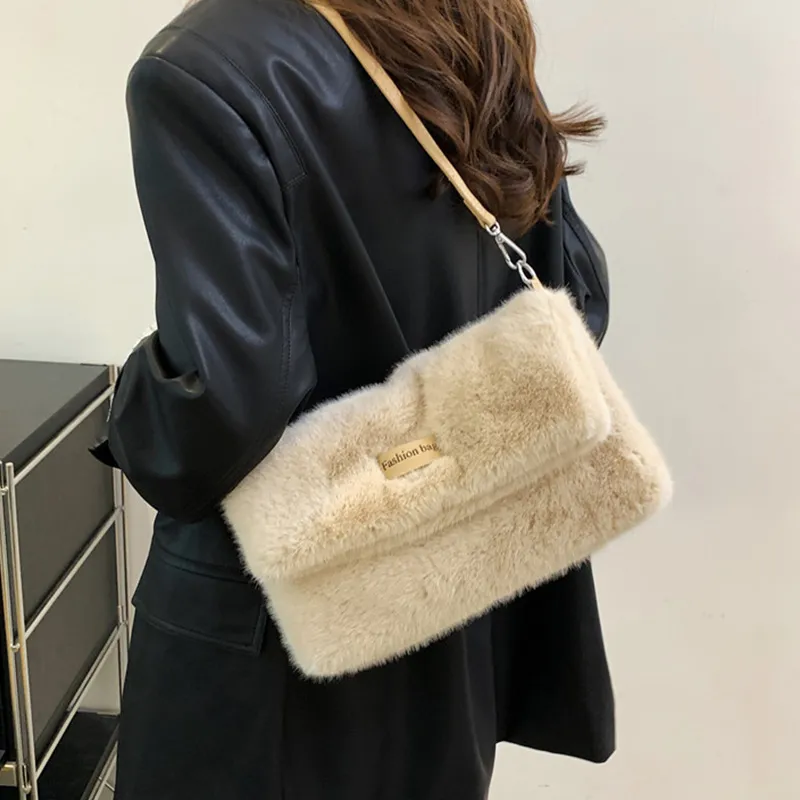 JANE KLAIN Fabric With Synthetic Leather Shoulder Bag Crossbody Bag Women's White/Black/Khaki/Coffee-9