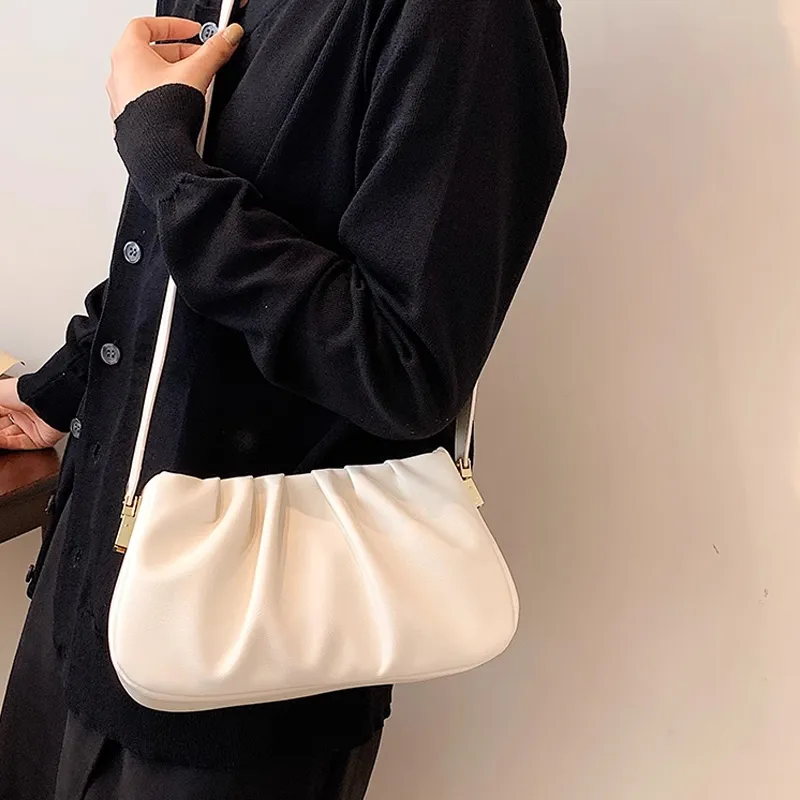 JANE KLAIN Synthetic Leather Shoulder Bag Regular Women's Cloud White/Chestnut Brown-2
