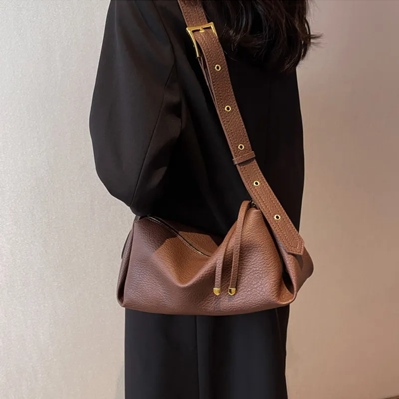 JANE KLAIN Synthetic Leather Shoulder Bag Women's White/Coffee/Black-5