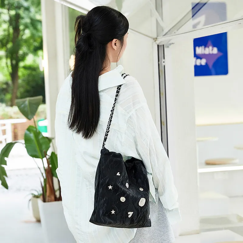 JANE KLAIN PU Shoulder Bag Tote Bag Shopping Bag Shoulder Bag Women's White/Silver/Pink/Black-24
