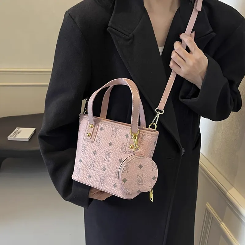 JANE KLAIN Synthetic Leather Handbags Crossbody Bags Regular Women's Brown/Pink/Ecru/White & Black-15