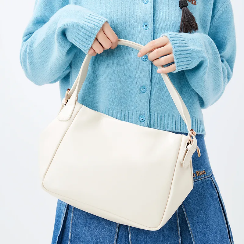JANE KLAIN Synthetic Leather Underarm Shoulder Bag Women's White/Green/Black-1