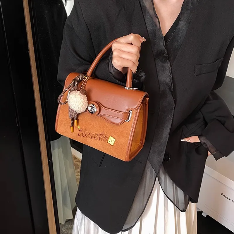 JANE KLAIN Synthetic Leather Handbag Regular Women's Brown/Coffee-4