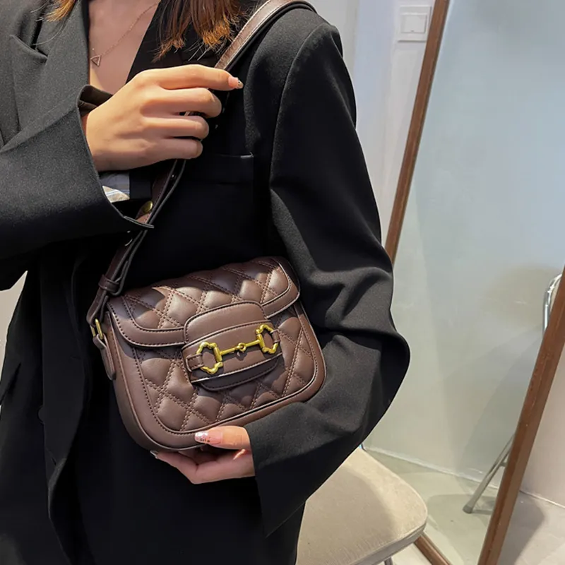 JANE KLAIN Synthetic Leather Shoulder Bag Crossbody Bag Regular Women's White/Brown-1