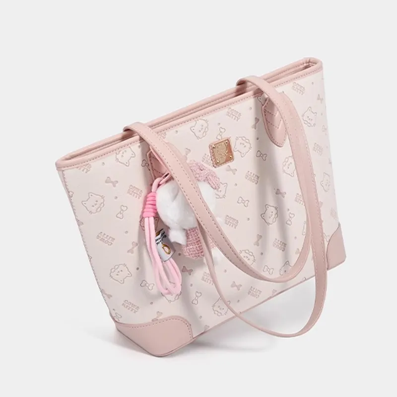 JANE KLAIN Synthetic Leather Tote Bag, Shopping Bag, Shoulder Bag Regular Women's Cherry Blossom Pink-3