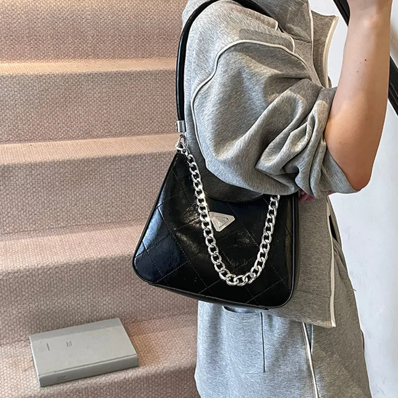 JANE KLAIN Synthetic Leather Underarm Shoulder Bag Women's Black/White/Silver/Pink-1