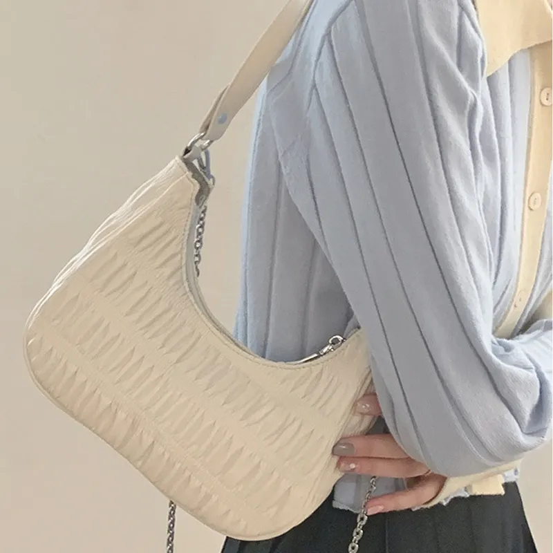 JANE KLAIN Synthetic Leather, Textile Mosaic Shoulder Bag Regular Women's White/Pink-5